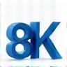 Icon representing 8K resolution